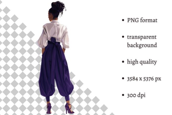 Beautiful Girl in Indigo PNG Clipart: Elevate Your Creative Projects