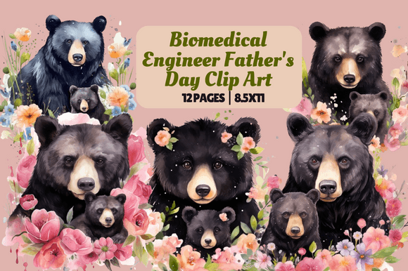 Black Bear Mother's Day Clipart: Designs That Print