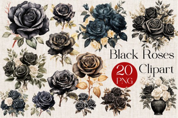 Black Watercolor Roses Clipart: A Designer's Guide
