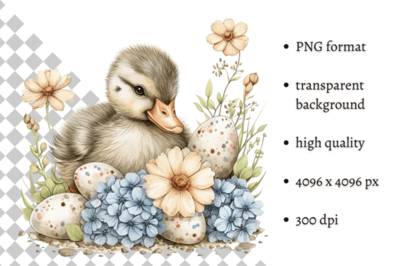 Charming Watercolor Easter Duckling Clipart for Spring