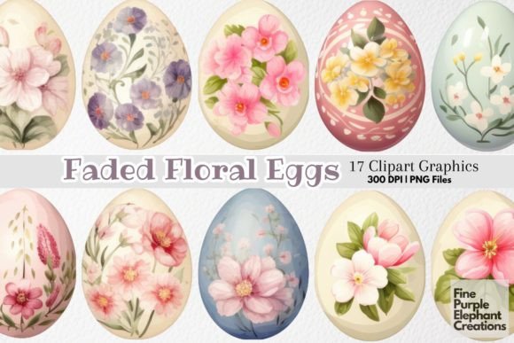 Cute Shabby Chic Easter Eggs PNG Clipart for Spring Designs