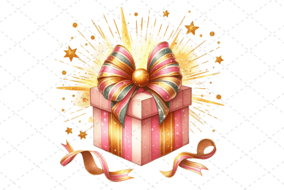 Elevate Your Designs with Charming Gift Box Watercolor Clipart