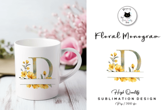 Floral Letter PNG for Monogram Sublimation Projects