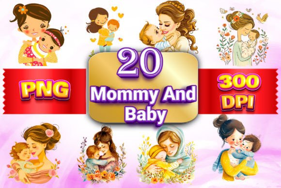 Mommy & Baby Clipart Bundle: Heartwarming Design Assets
