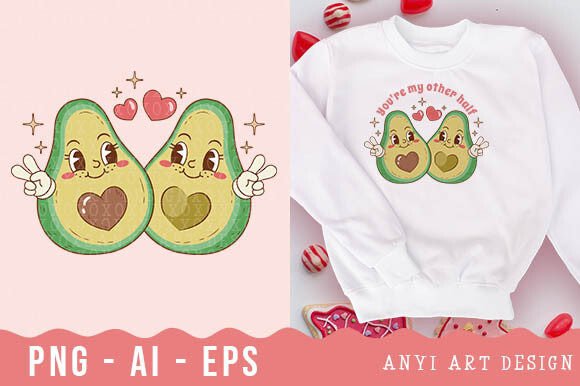 Retro Avocados Valentines Sublimation: A Fresh Take on Festive Design