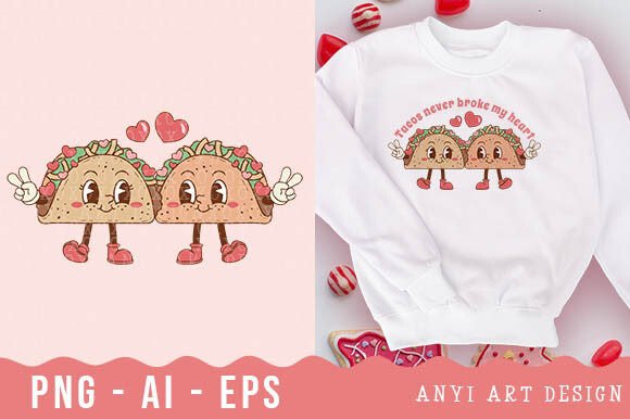 Retro Tacos Valentines Day Sublimation: A Playful Twist on Romance