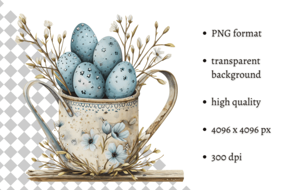 Watercolor Blue Easter Illustration: A Fresh Design Asset