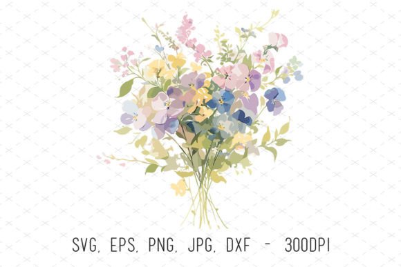 Watercolor Flower Bouquet Clipart: A Designer's Versatile Floral Asset