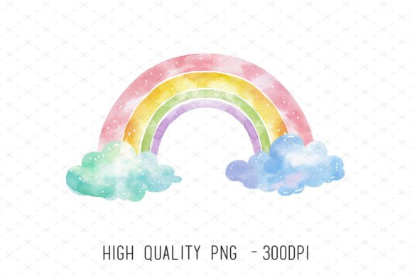 Watercolor Rainbow Cute Nursery Clipart: A Designer's Dream